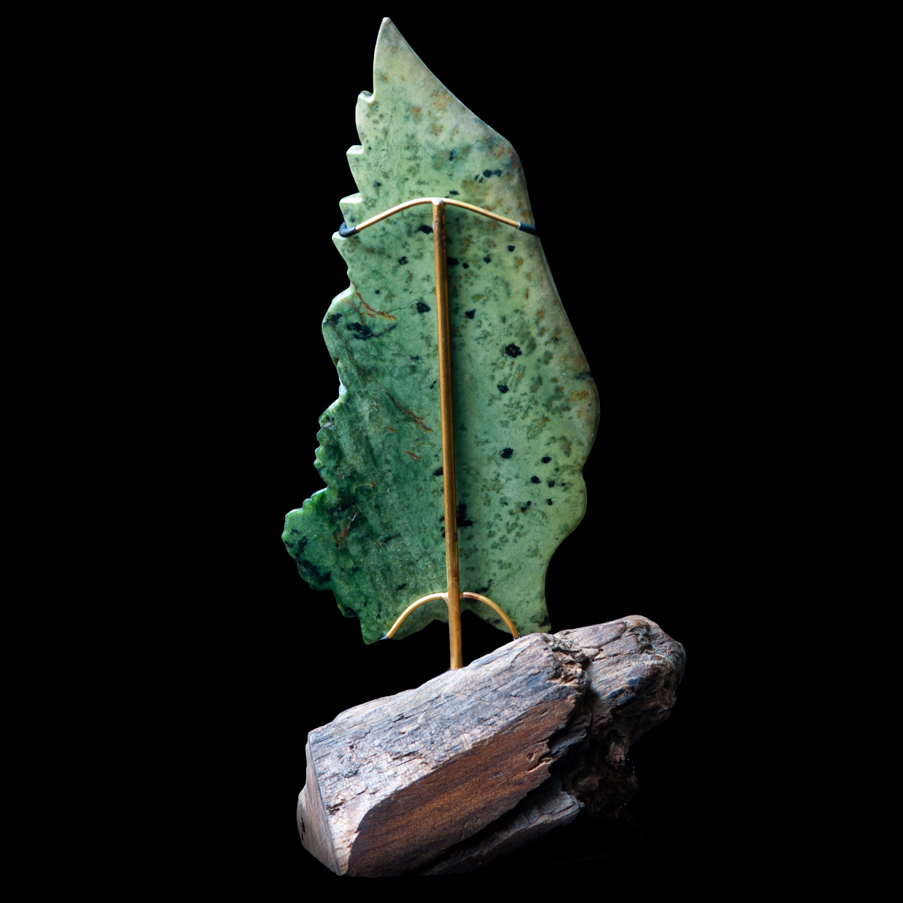Ruru/Owl pounamu sculpture by Alex Sands